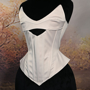 Robe de mariée en satin pour femme, style européen et américain, super <span class=keywords><strong>grande</strong></span> <span class=keywords><strong>taille</strong></span>, sexy, décolleté en V profond, coupe ajustée, anti-bactérienne, avec découpes, bustier - Product Image 4