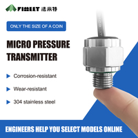 FIMEET Mini Stainless Steel Pressure Transmitter IP65 4-20mA Liquid/Gas Range Micro Pressure Transducer 0.5%FS Accuracy