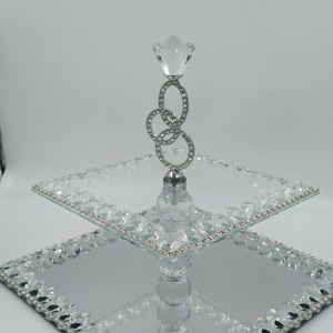 FOSUN Bestseller Umweltfreundliche Drehbare Kristallplatten Dreifach-Kreisförmige Glasplatte für Obst- und Kuchenpräsentation - für Hochzeiten und Feiern - Product Image 6