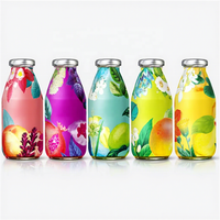 Bouteilles de boissons en verre plat personnalisées de 16 oz (500 ml) rechargeables avec bouchons pour la tequila et les jus, bouteilles en verre personnalisées
