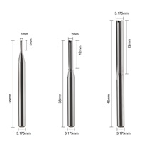 Fraise à rainurer droite à deux cannelures en carbure de tungstène, HRC55, non revêtue, pour machine CNC de travail du bois, fraise de défonceuse, OEM, en promotion