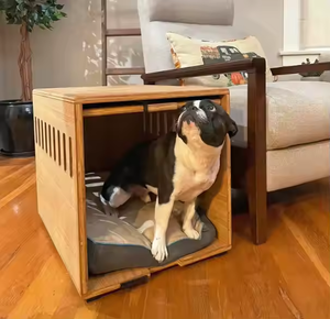 2024 Intérieur Bois Pet Lit Caisse Cage Maison pour Chiens Meubles Cadeau pour Salon et Chambre Meubles - Product Image 2