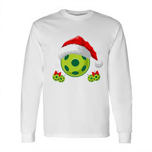 Camiseta de manga larga navideña con estampado de Deck The Halls With Pickleballs - Product Image 2