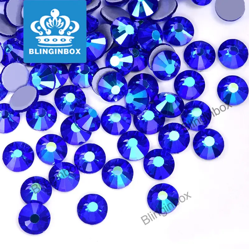 Blinginbox Gaun Mewah Berlian Imitasi Kualitas Austria Berlian Imitasi Perbaikan Panas Kristal Ss20 Bermerek
