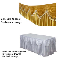 Jupe de table en satin de 3 m avec décoration ondulée, élégante et volantée, pour mariages, banquets, maison, hôtel ou fête