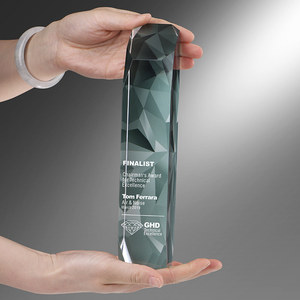 Trofeo de Cristal con Cubo de Rubik Holográfico 3D |   Premio Corporativo Anual Grabado con Láser Multicapa con Base de Luz LED - Product Image 5
