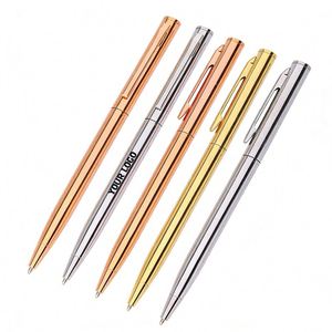 Ys525 Metal Slim <b>Gold</b> Giveaway Gift Office Corporate Activity Business Promotion Hotel Ballpoint <b>Pen</b> Custom Logo Printed - Product Image 1