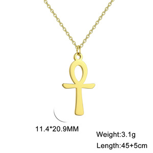 Frauen Edelstahl Ankh Kreuz ägyptischen Amulett Halskette Key Life Symbol Kruzifix Anhänger religiösen Schmuck mit Ketten - Product Image 5