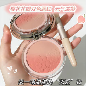 Zhenyan Girl Rouge bicolore pour pétales de visage Gradient Blush Pink & Delicate <span class=keywords><strong>Nude</strong></span> Natural Teint Improvement Makeup - Product Image 4
