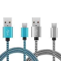 Câble de données USB-A vers Type-C en nylon tressé de 1,8 m avec conducteur en cuivre pur pour téléphones mobiles - Charge rapide et transfert de données