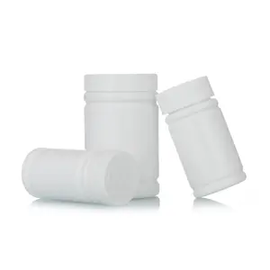 Çocuklara dayanıklı kapak 100ml 120ml 150ml plastik PE beyaz bambu ortak şişe kapsül hap şişesi