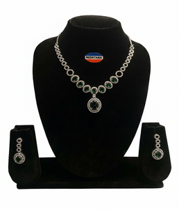 Stylish AD <b>Necklace</b> <b>Set</b> with Rhodium Plating and <b>Pearl</b> Accents Designed for Modern Women Perfect Fashion Jewelry for Gifts - Product Image 5