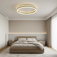 Plafonnier moderne au design simple, couleur noir et or, à intensité variable, pour salon, salle à manger, chambre à coucher, 30W 37W, plafonnier LED