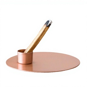 Copper Finish Iron Metal Palo Santo <b>Holder</b> with Pattern Eco-Friendly Indian <b>Incense</b> <b>for</b> Home Fragrance Spiritual Smudge <b>Stick</b> - Product Image 1