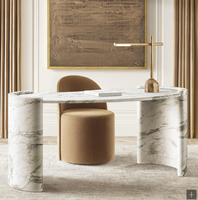 Mobilier d'intérieur design personnalisable Bureau en pierre naturelle marbre et tranvertine fabriqué à la main