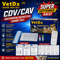 Test rapide combiné pour la maladie de Carré et l'hépatite canine VetDx, kit de test vétérinaire CDV CAV
