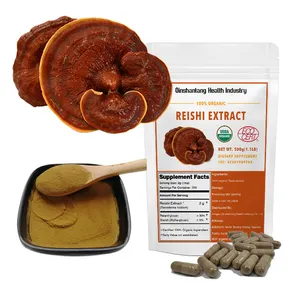 Red Reishi Mushroom capsule USDA Organic 30% Beta-D-Glucan Ganoderma Lucidum Red Reishi Mushroom capsule