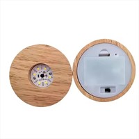 Nouvel arrivage Veilleuse LED USB Lampe ronde moderne en bois avec boule de cristal Portable pour usage domestique Porte-piles AAA