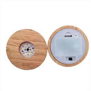 Nuovo arrivo USB luce notturna moderna lampada rotonda in legno <span class=keywords><strong>con</strong></span> sfera di cristallo portatile per uso domestico porta batteria AAA - Product Image 2