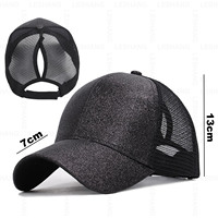 Gorras de Béisbol con Visera Curva Transpirable, Directas de Fábrica, Logotipo Bordado Personalizado, 6 Paneles, Malla de Algodón, Gorras Trucker con Espacio para Cola de Caballo