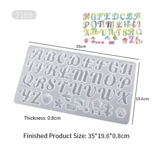 Hot Selling Keychain Letter Silicone Mold For Resin Kit Making DIY Pendant Jewelry Resin Mold Alphabet Epoxy Resin Silicone Mold