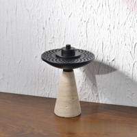 Brûleur à Bakhoor en Marbre Naturel de Luxe, Fait Main, Encens Arabe, Métal Ajouré, Aromathérapie pour Décoration d'Intérieur, Vente en Gros