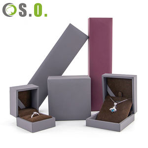 Boîte à bijoux en similicuir PU personnalisable avec logo, pour colliers, bracelets, boucles d'oreilles et bagues, couleurs vert, gris, rouge, vente en gros - Product Image 5