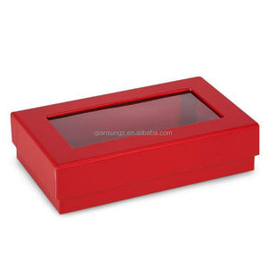 Benutzer definiertes Logo Luxus starres Papp papier Abnehmbarer Deckel und basierte Kleidung Verpackung Geschenk <span class=keywords><strong>box</strong></span> mit klarem Fenster - Product Image 5