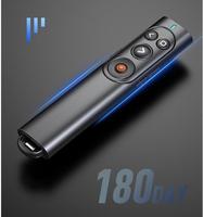 Pointeur laser rouge 2,4 G rechargeable sans fil avec charge Type-C, portée de 100 m, plein écran et fonction de défilement de page