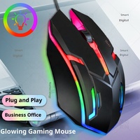 Souris de jeu optique filaire USB Shiba Ferry P10 avec capteur CMOS, rétroéclairage LED, ergonomique, pour droitier, pour ordinateur portable, en stock