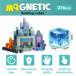 <span class=keywords><strong>Bloques</strong></span> de Construcción Magnéticos Lucky Toys, Juego de Cubos Magnéticos, Rompecabezas, Tema de Castillo, 276 Piezas - Product Image 4