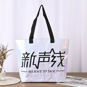 Sac de courses réutilisable personnalisé en PP tissé laminé recyclable avec bandoulière isolante et logo imprimé pour la publicité - Product Image 1