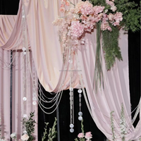ANNIELU Toile de fond verte en spandex fluide hautement élastique, occultante, résistante aux plis, pour décorations de mariage et location de lieux intérieurs