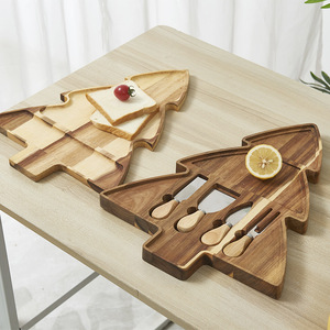Home use solid wood cutting board, hotel and restaurant serving <b>tray</b>, Christmas tree cheese <b>tray</b>, creative barbecue <b>tray</b> - Product Image 1