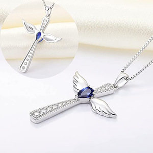 Collana con ciondolo a forma di ala d'angelo per donna, gioielli semplici e alla moda, regalo per l'uso quotidiano - Product Image 3