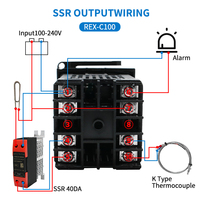 Pengontrol Suhu Digital PID LCTC REX-C100 Dengan Relay SSR 40DA Dengan Termokopel K Probe 1m Termostat 0-400 ℃   Keluaran SSR