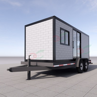 Maison de conteneur d'expédition préfabriquée maison mobile sur roues camping remorque cabine pour voiture voyage glamping
