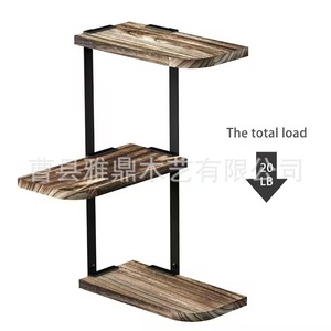 Estante de Pared de Madera y Hierro de 3 Niveles, Estante de Almacenamiento para Baño, Estantes Multiusos Duraderos - Product Image 5