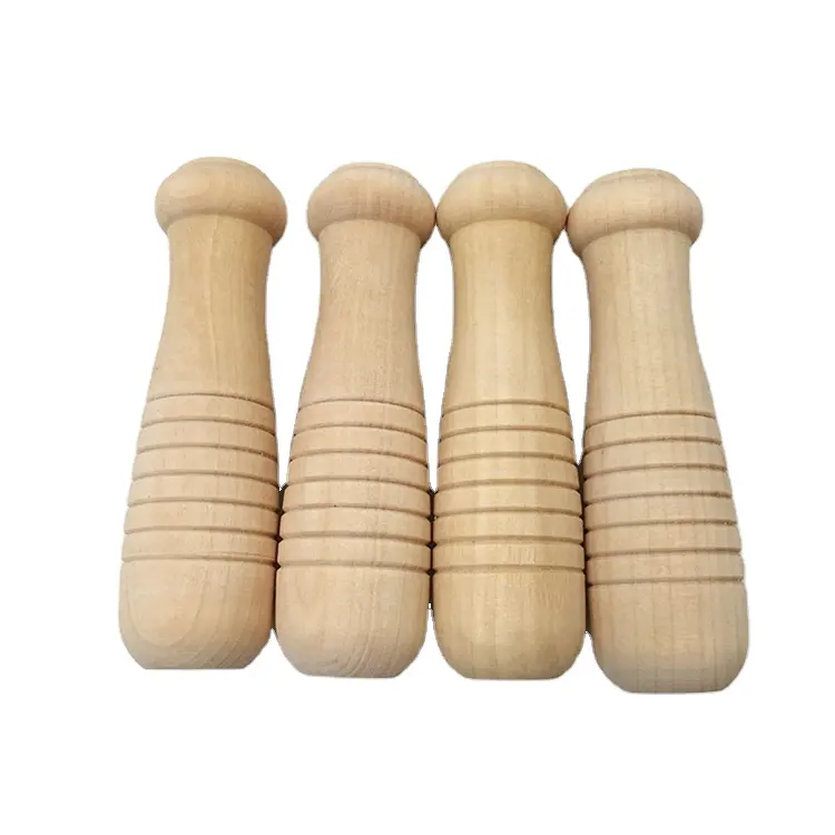 China Factory Entity Customized Processing And Production Beech Bamboo Pine Lotus Round Sticks Bottle Wooden Fan Handle