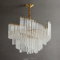 Lustre en cristal de verre pour salon, décoration d'hôtel, luminaire suspendu de luxe pour la maison. Luxe moderne
