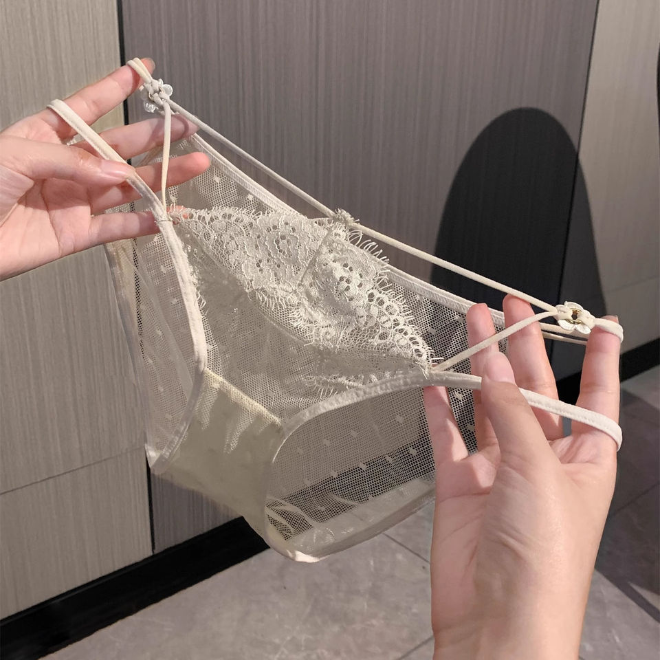 Women's Multi-color Underwear See-through Dot Underpants Mesh Lace ...