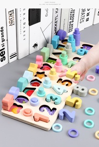 Offerta Speciale: Gioco Educativo Montessori 3-in-1 con Puzzle in Legno, Tavola Logaritmica e Forme Geometriche, Giocattolo per Bambini con Puzzle Numerico Fai-da-Te, Confezione in Scatola - Product Image 4