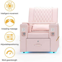 Sillón de Pedicura de Alta Calidad en Cuero Verde, Sillón de Manicura de Lujo con Masaje Eléctrico, Muebles de Salón, Sillón de Spa para Pies Dai Ling