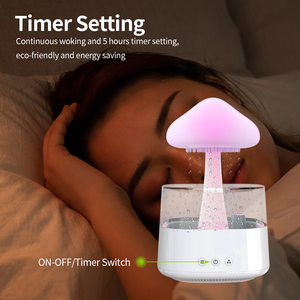 Luz colorida Sonidos de lluvia para dormir Gota de lluvia Difusor de aceite esencial con control remoto - Product Image 3