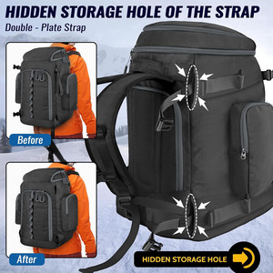 Sac à dos de voyage personnalisé haut de gamme en nylon de 60 litres pour bottes de <span class=keywords><strong>ski</strong></span>, casque de snowboard - Product Image 4