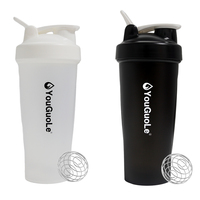 Bouteille shaker protéinée 20 oz en vrac, durable, en plastique non toxique, pour musculation, haltérophilie et entraînement de force