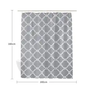 Cortina de ducha impermeable engrosada Impresión digital baño cortina de baño sin perforar cortina colgante tela de poliéster partiti