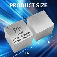 Cube modèle en plomb métallique de 25,4 mm (1 pouce) à densité traditionnelle et moderne pour l'éducation