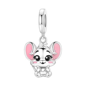Pendentif souris mignonne en cuivre blanc, design original et haut de gamme, accessoire de bracelet DIY, vente en gros pour femmes - Product Image 1