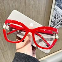 Lunettes de lecture anti-lumière bleue œil de chat arc-en-ciel 2026, monture demi-cerclée de luxe de marque de créateur avec perles pour femmes